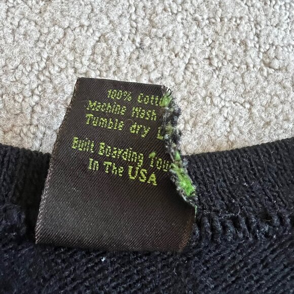 Vintage Volcom Men’s V Neck Sweater Sz M Black Cotton Made in USA Skate Surf - Picture 4 of 10